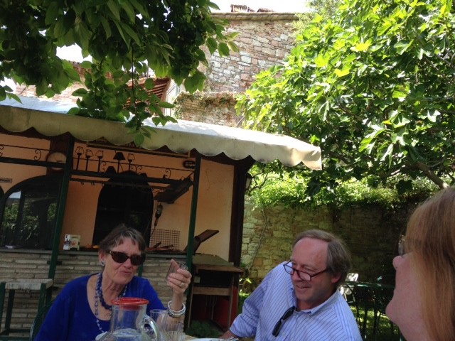 Tim, with the irrepressible Anne Robichaud in Assisi